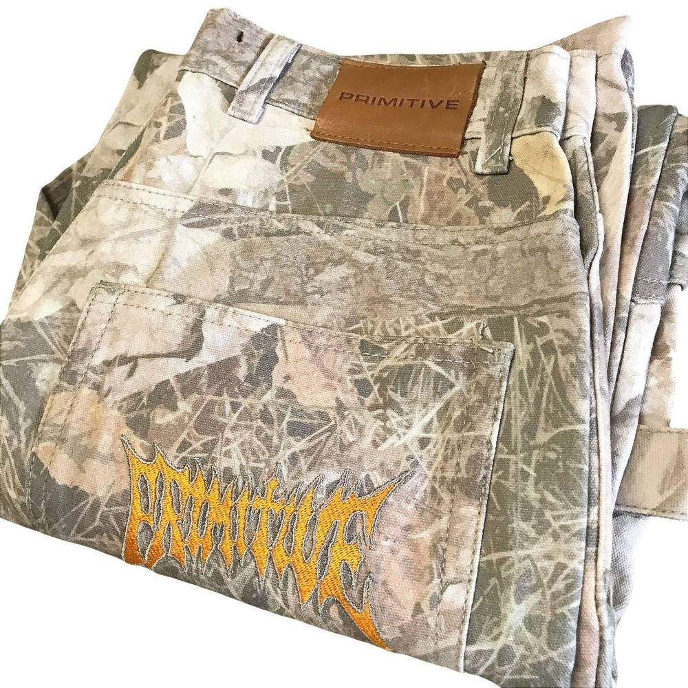 Primitive Mens Real Tree Camo Carpenter Pants Size 30 Streetwear Workwear